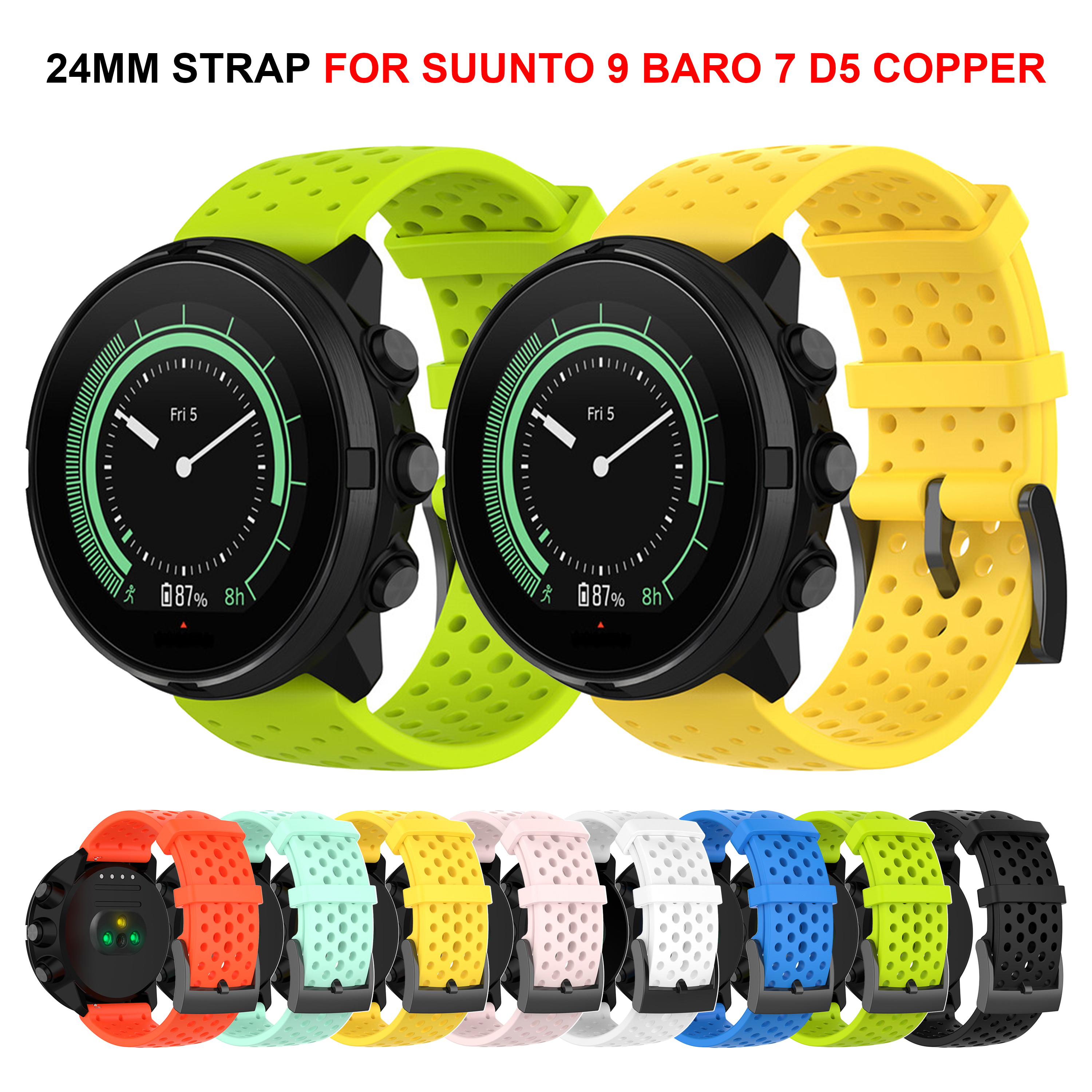 24mm Silicone Strap for SUUNTO - Fossil Smartwatch Accessories avis et prix