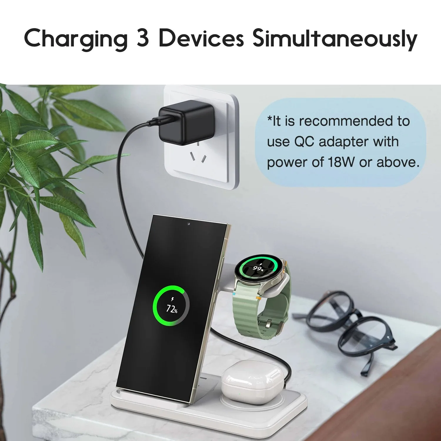 Desktop 3-in-1 Wireless Charge - Wireless Charger Watch avis et prix