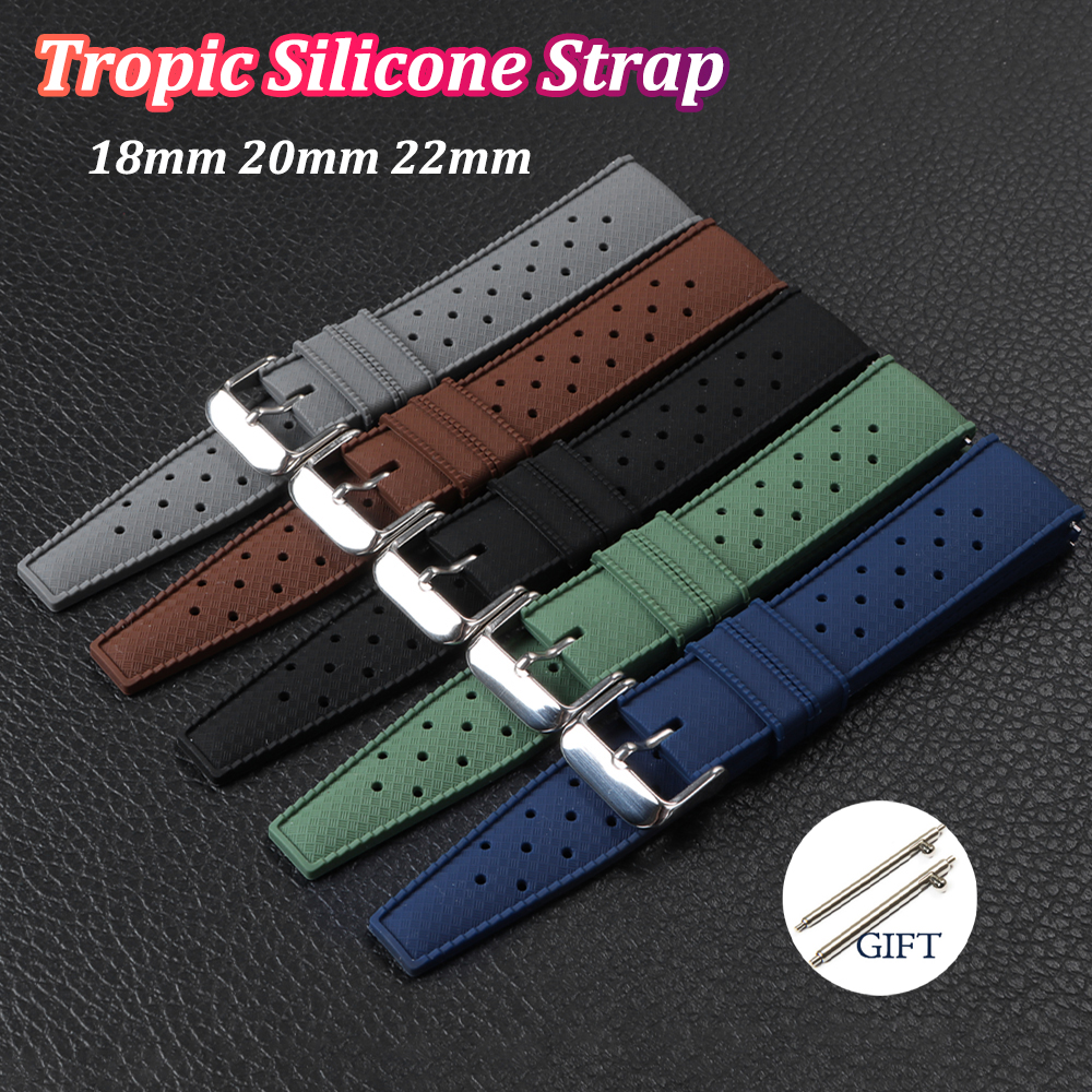 18mm 20mm 22mm Tropic Silicone - Fossil Smartwatch Accessories avis et prix