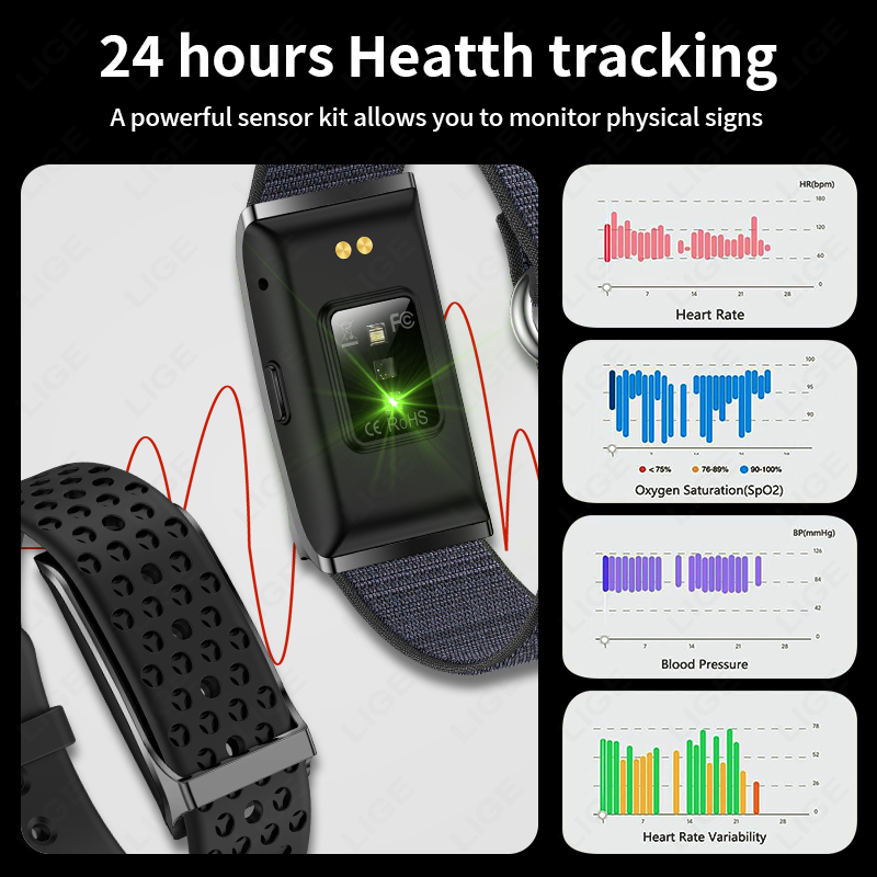 LIGE Smart Watch Heart Rate Bl - Android Smartwatch Accessories avis et prix