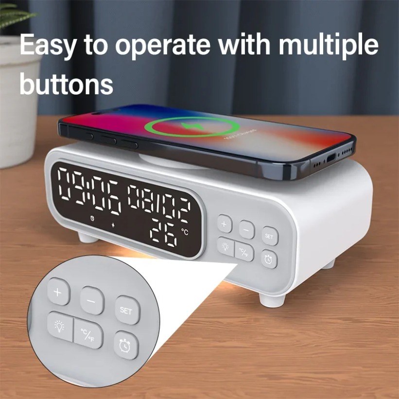 15W Wireless Charger Time Alar - Wireless Charger Watch avis et prix