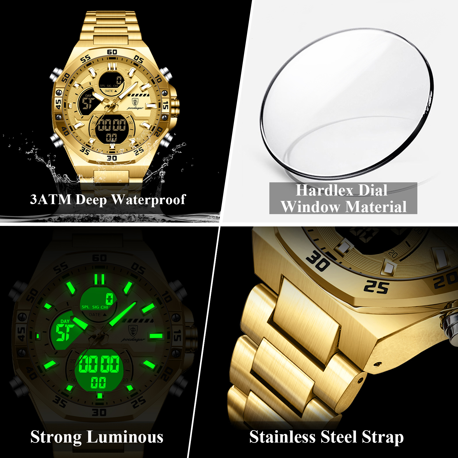 POEDAGAR Sport Men Watch LED W - Accessories With Watch avis et prix