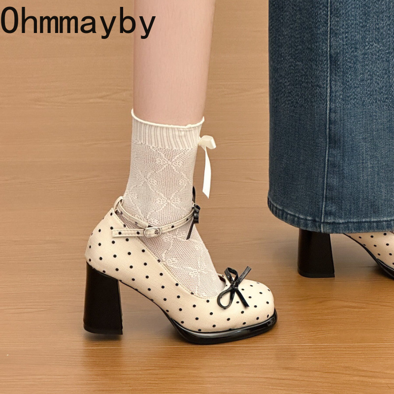Platform Thick Heel Women Mary - Leather Classic Strap avis et prix