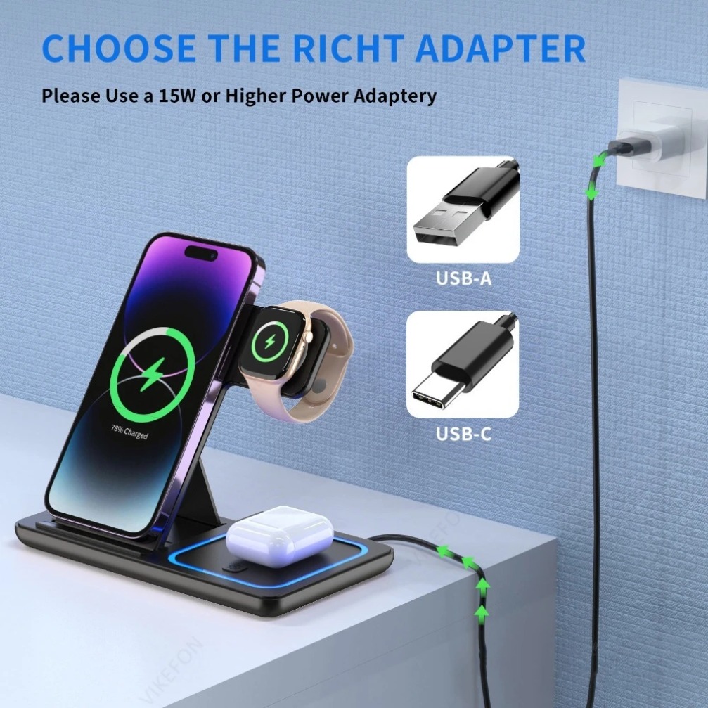 Foldable 3 in 1 Wireless Charg - Wireless Charger Watch avis et prix