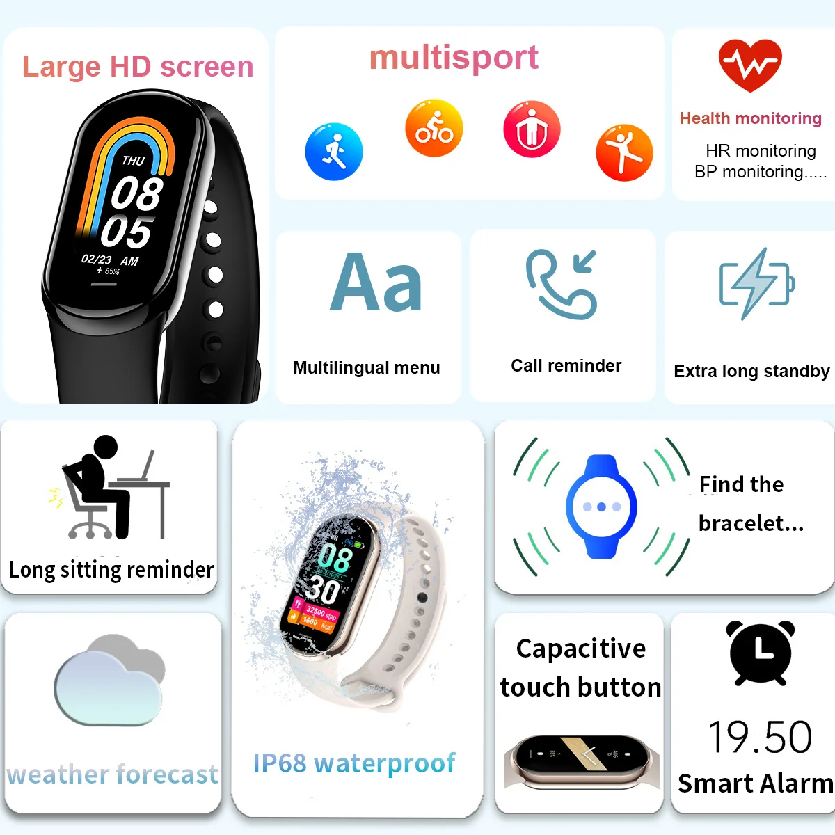 New Original Small M8 Band Sma - Android Smartwatch Accessories avis et prix