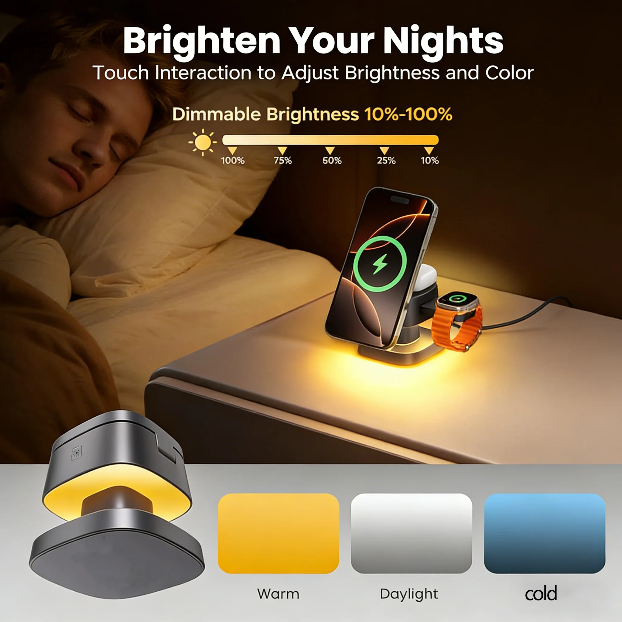 TIMESS Night Light Mashroom Wi - Wireless Charger Watch avis et prix