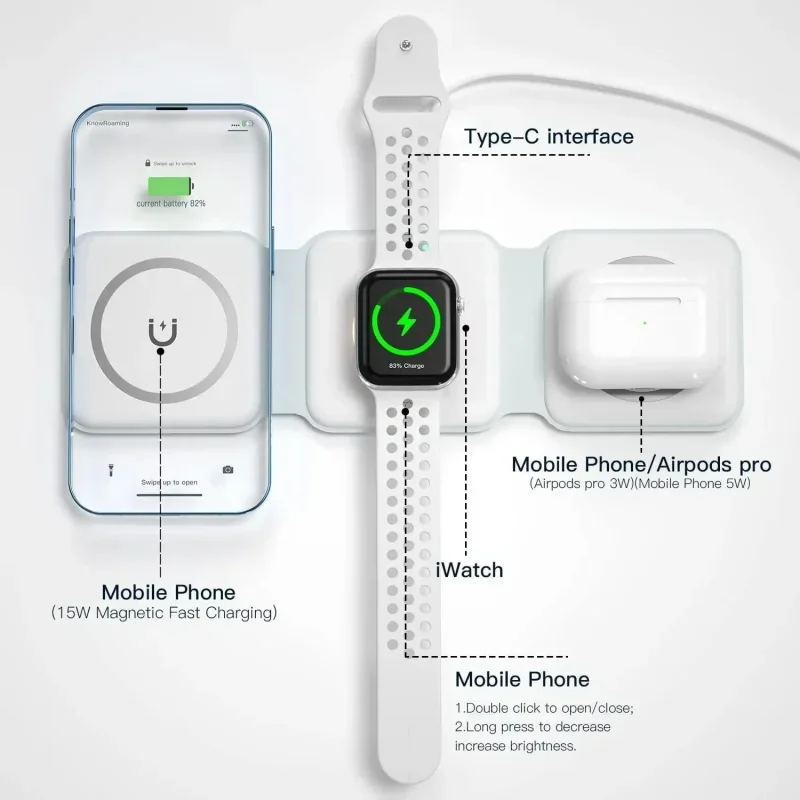 3 in 1 Portable Magnetic Wirel - Wireless Charger Watch avis et prix