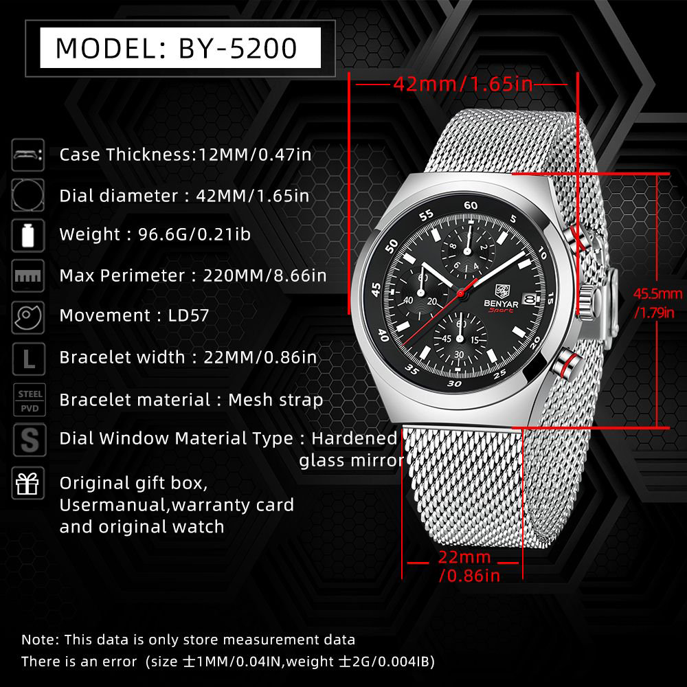 BENYAR Top Luxury Brand Men's  - Accessories With Watch avis et prix