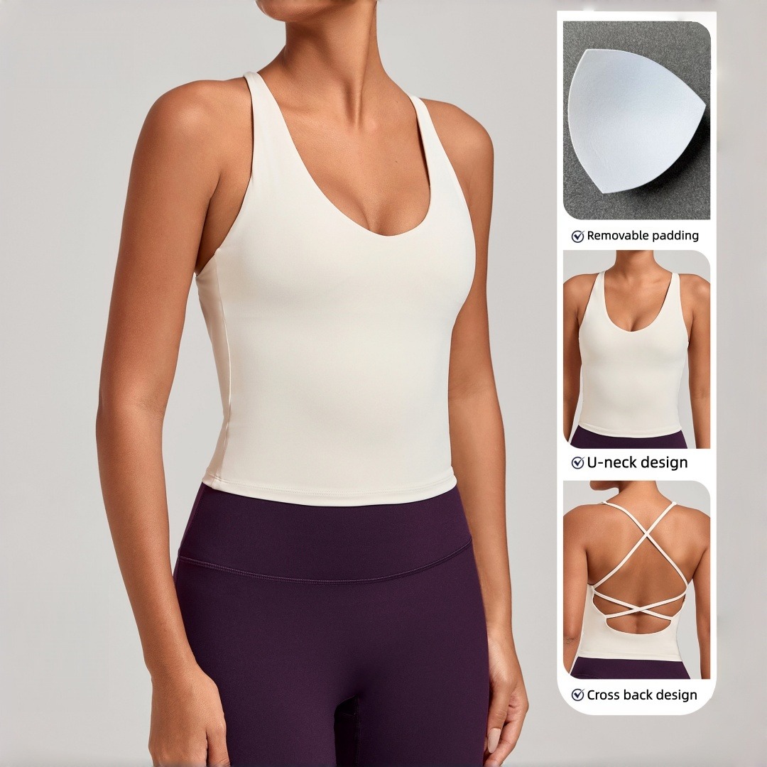New Women's Yoga Vest Crossed  - Rugged Sport Strap avis et prix